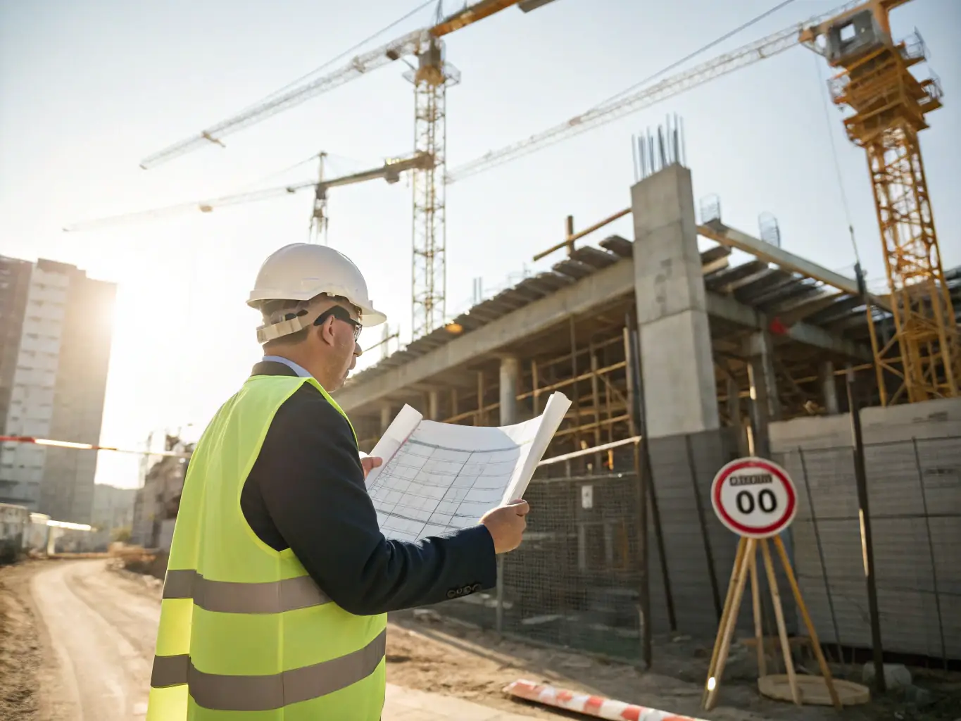 An image of a person inspecting a construction site near a protected area, representing SOC's monitoring and authorization oversight activities.